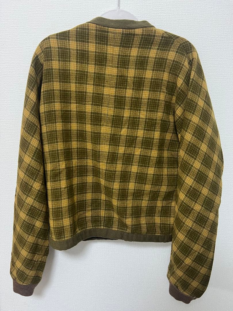 チェック柄カーディガン オリーブグリーン — image 2