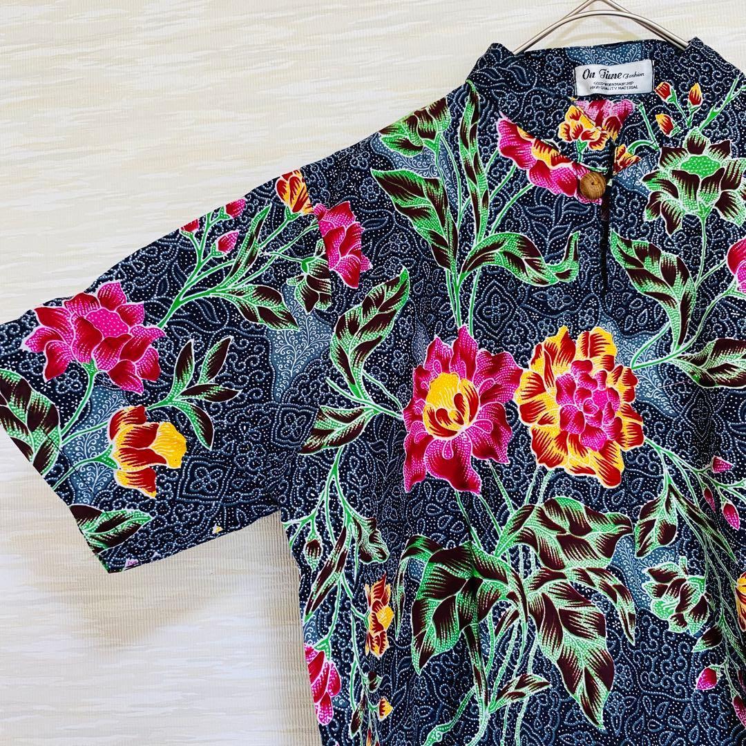 On Time Fashion 半袖シャツ プルオーバー 花柄 F 1851 — image 5