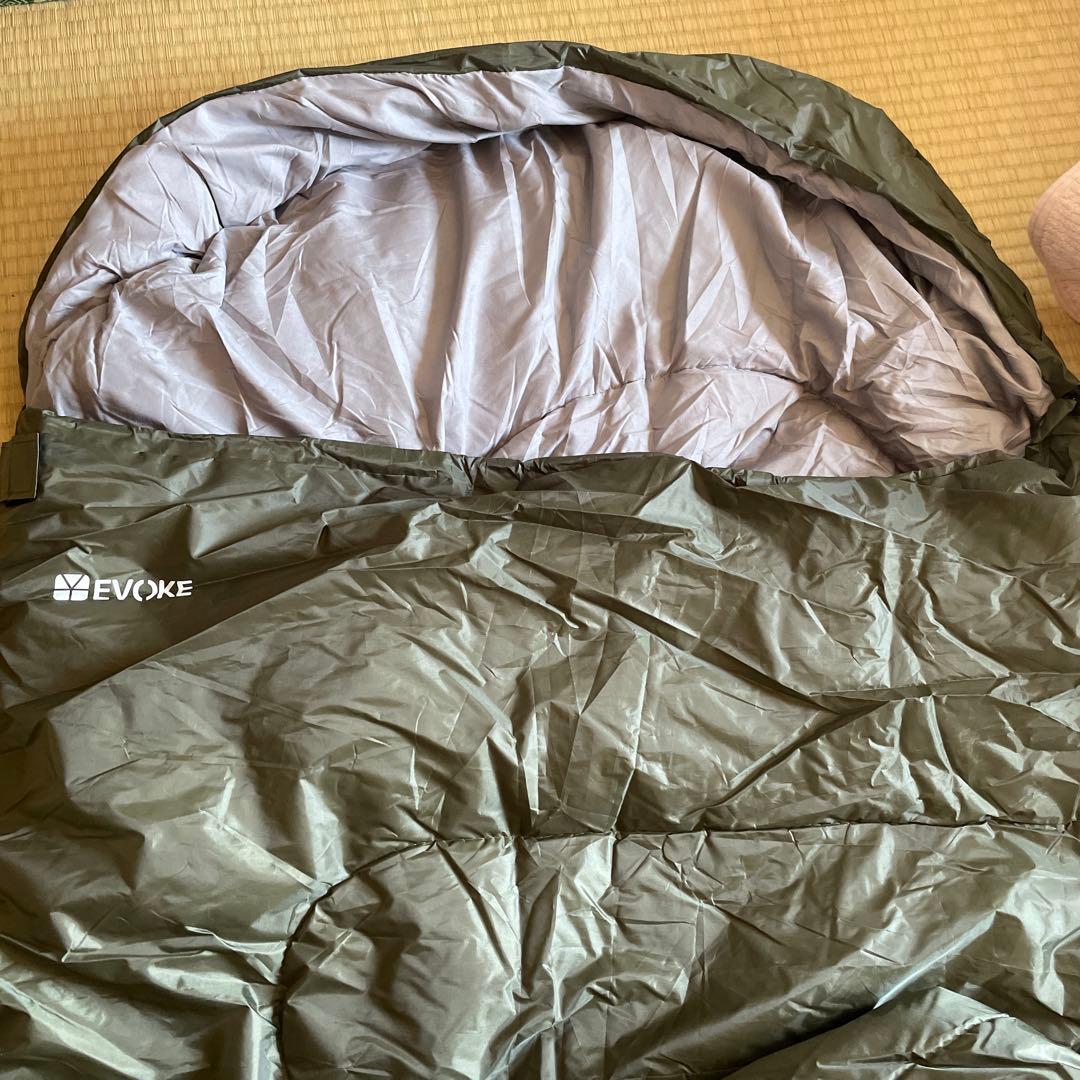 Evoke フード付き寝袋 オリーブグリーン — image 2