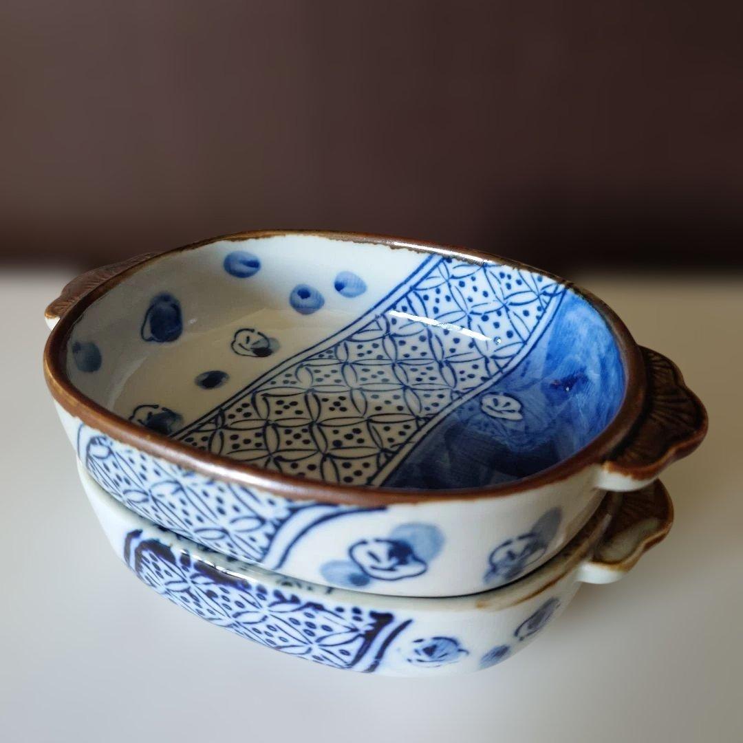 瀬戸赤津焼　グラタン皿　錦山窯　梅祥瑞 — image 2