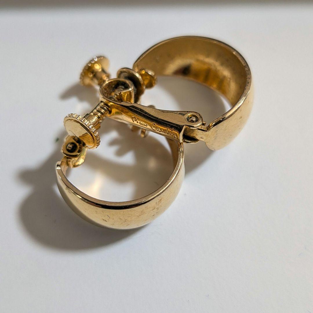 ピェールカルダンゴールドカラー フープイヤリング ネジバネ式 — image 4