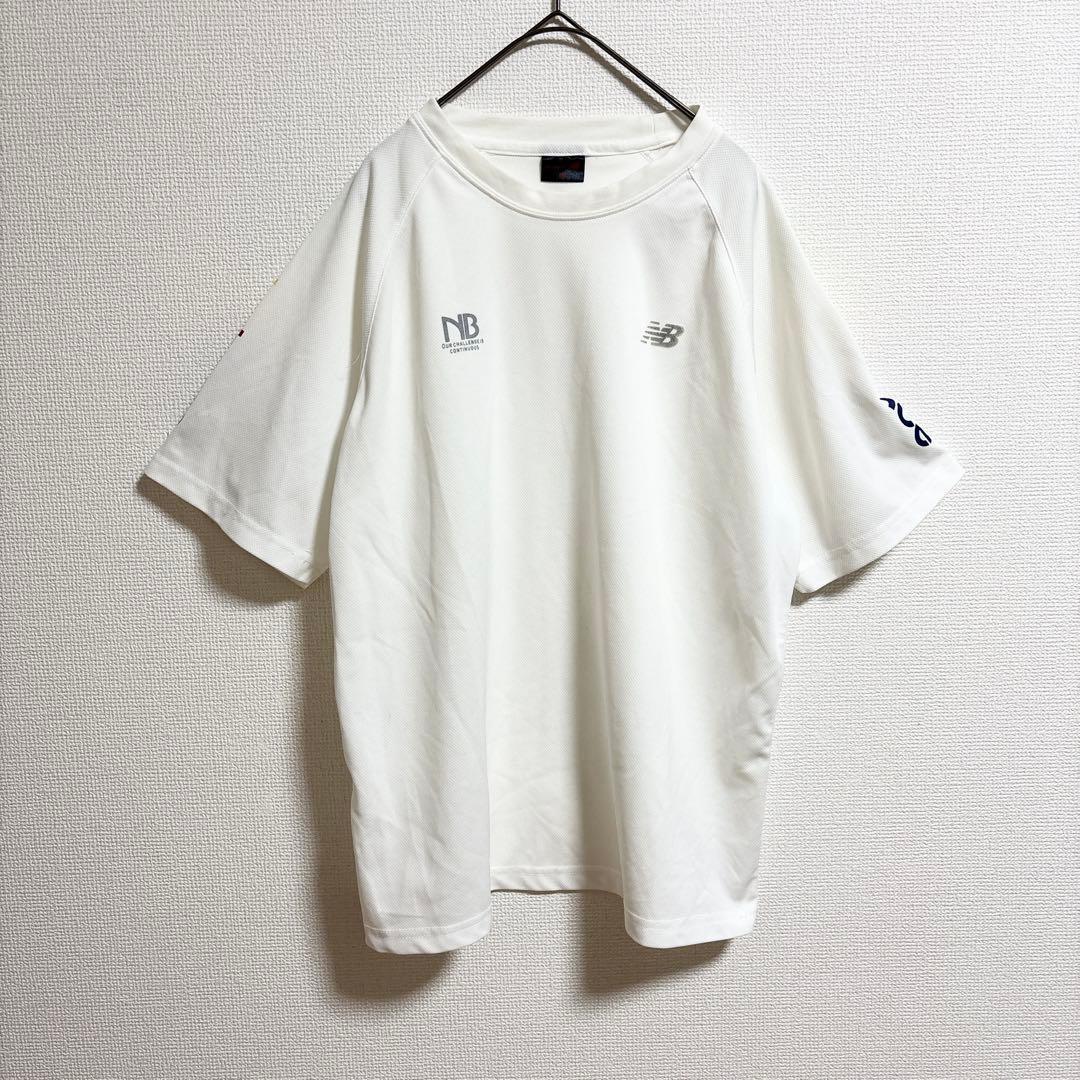 b893【ニューバランス】スポーツTシャツLLロゴ入トレーニング練習バスケテニス — image 2