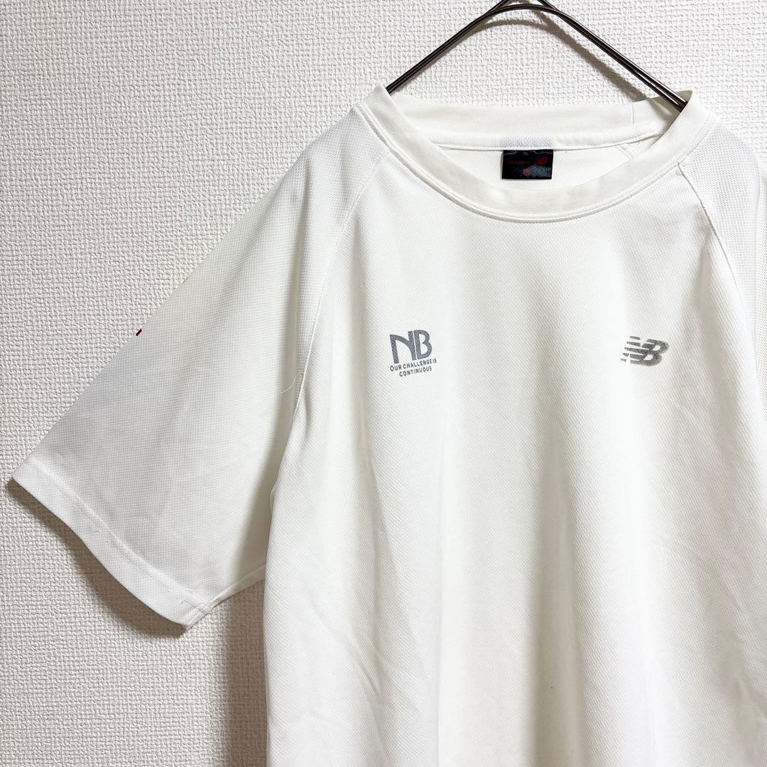 b893【ニューバランス】スポーツTシャツLLロゴ入トレーニング練習バスケテニス — image 3