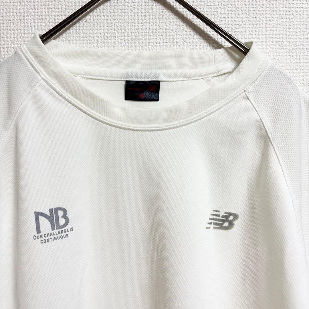 b893【ニューバランス】スポーツTシャツLLロゴ入トレーニング練習バスケテニス — image 5