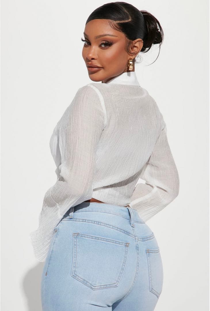 Fashion Nova クロップドブラウストップ ホワイト — image 2