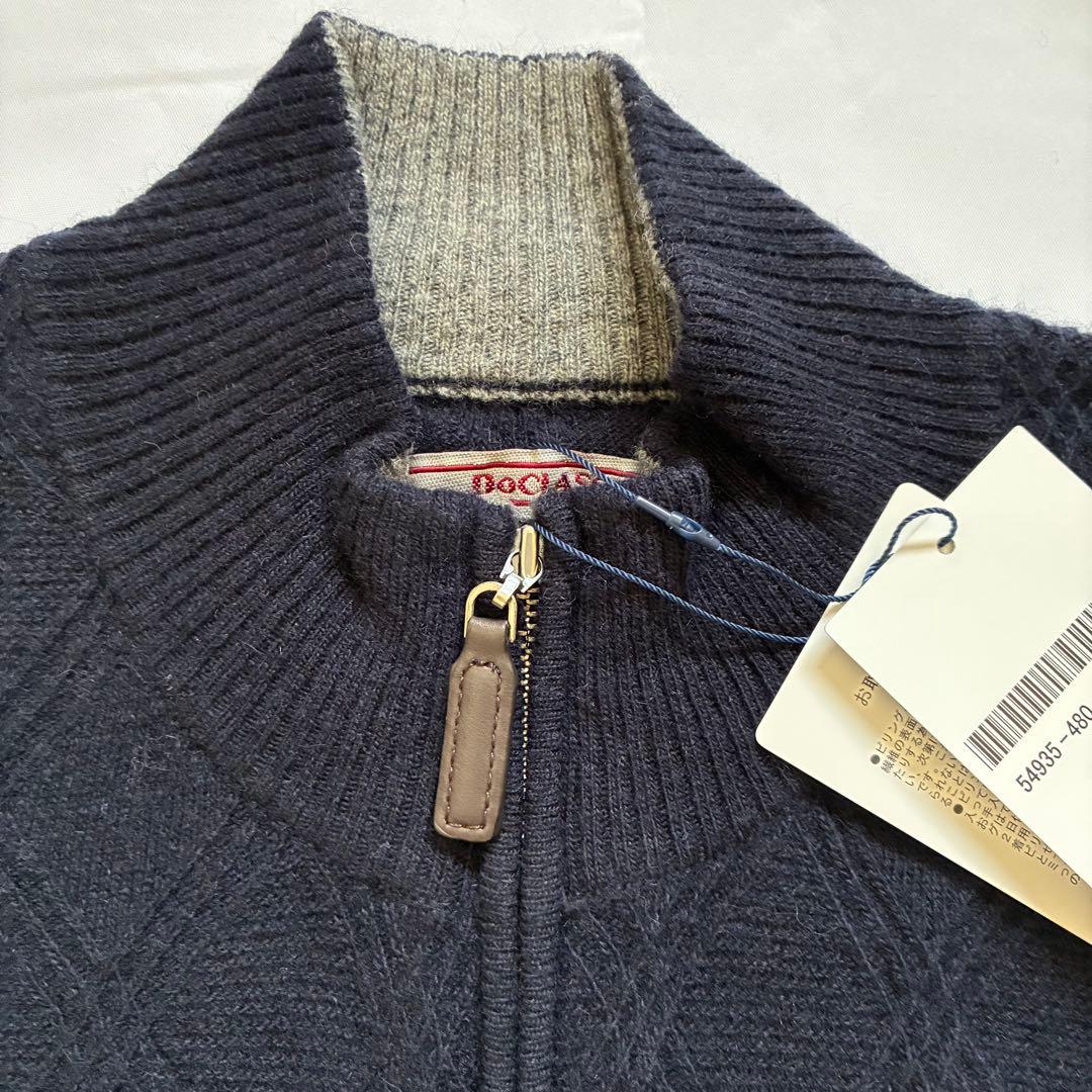 【新品】ドゥクラッセ DoCLASSE ハーフジップ ニット セーター 濃紺 S — image 3