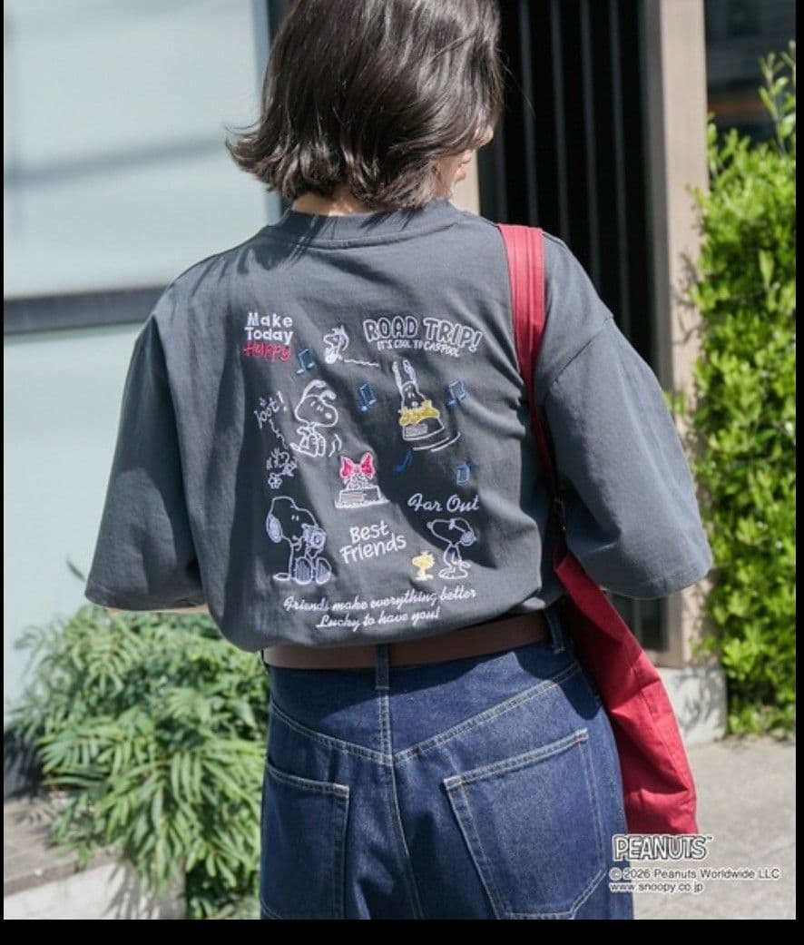 L　ピーナッツ スヌーピー ヴィンテージプリント オーバーサイズ半袖Tシャツ — image 5