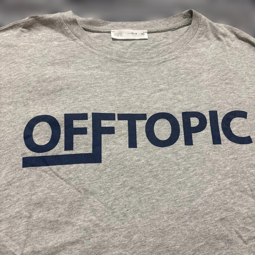 ZARA OFF TOPIC ロゴプリント Tシャツ グレー 164cm — image 2