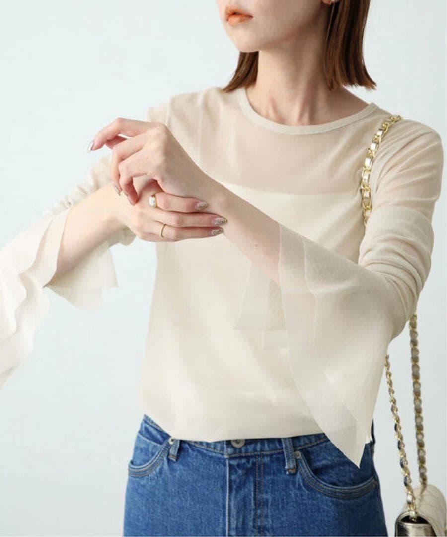 【SLOBE IENA】ラッフルスリーブチュールプルオーバー — image 2