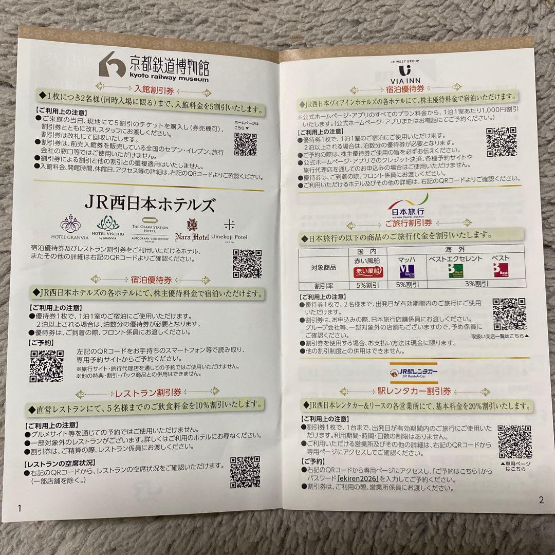 JR西日本グループ　株主優待券【匿名配送】 — image 2
