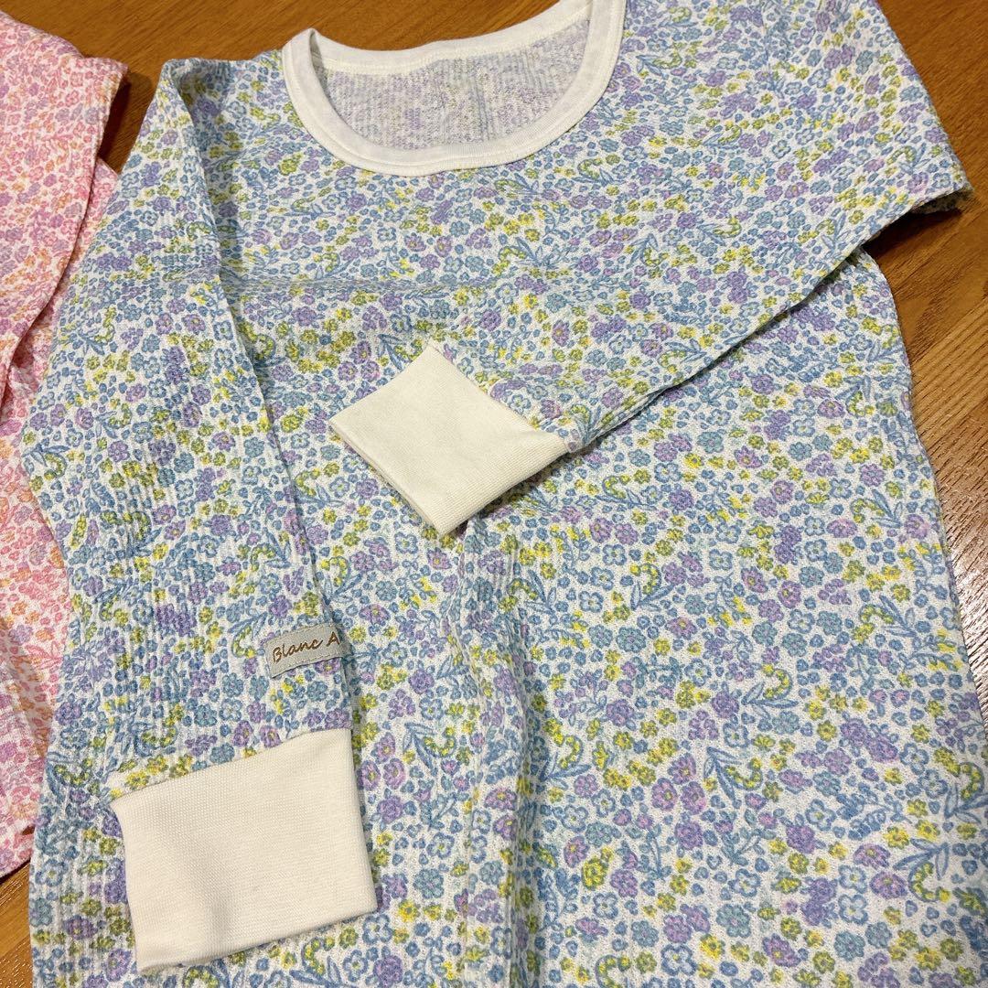子供服　肌着　120 長袖 花柄　２枚セット — image 3