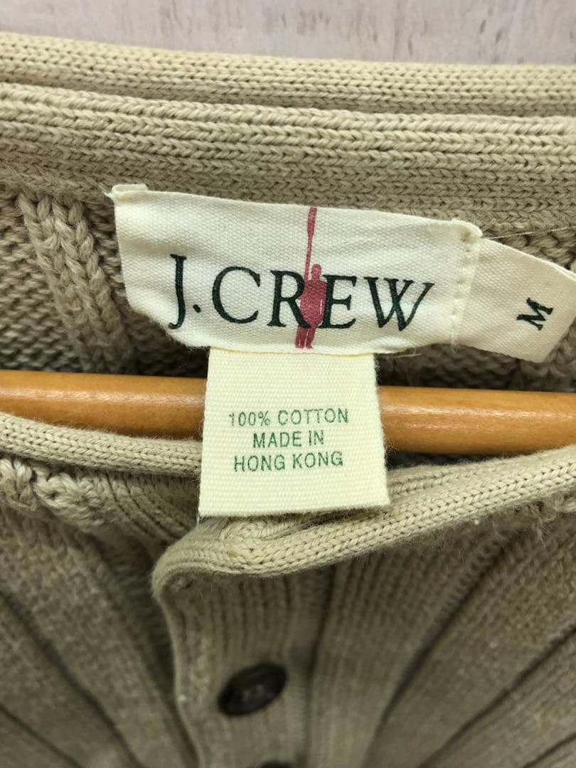 ノームコア 古着 J.CREW ヘンリーネック リブ コットン ニット トップス — image 3