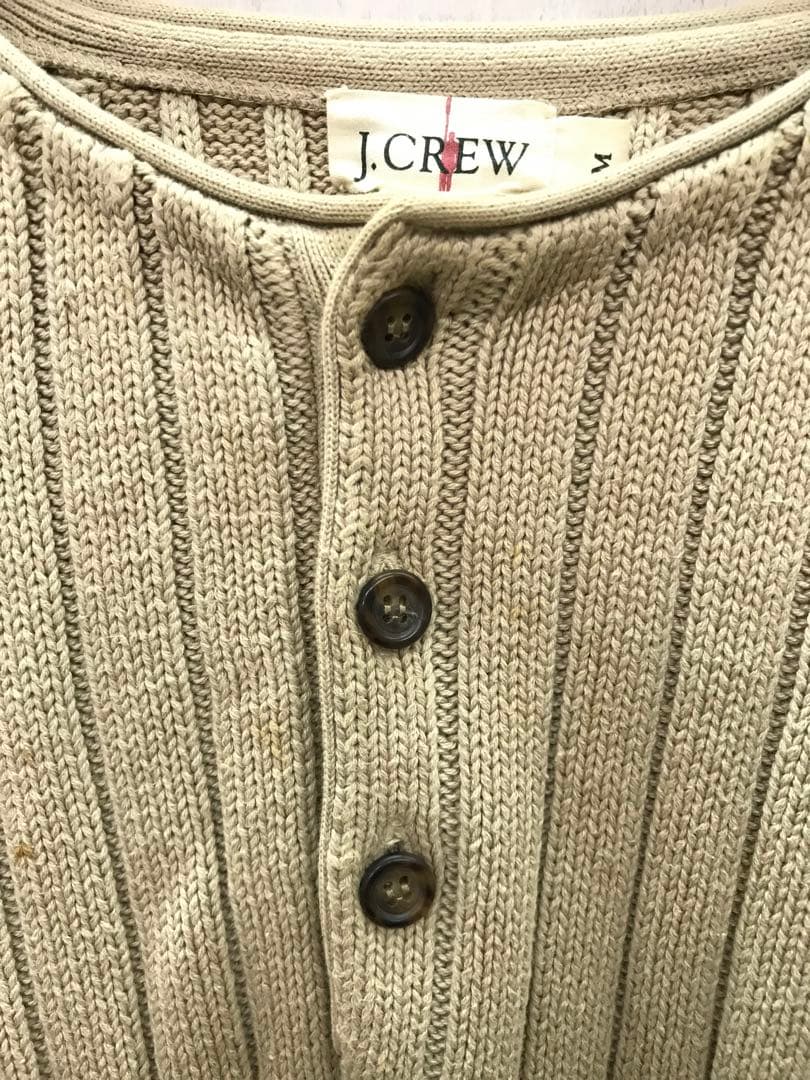 ノームコア 古着 J.CREW ヘンリーネック リブ コットン ニット トップス — image 4