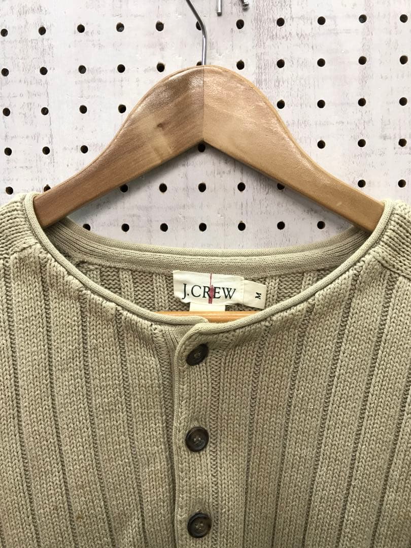 ノームコア 古着 J.CREW ヘンリーネック リブ コットン ニット トップス — image 5