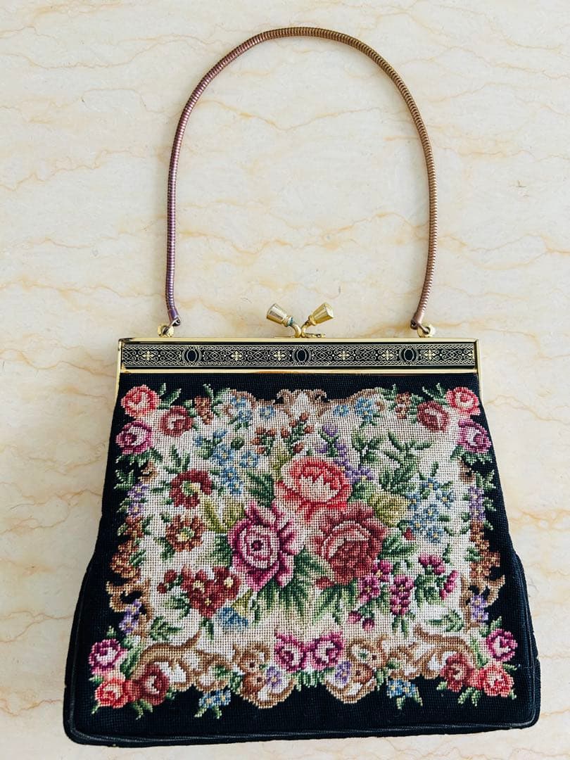 ゴブラン織り 花柄 ハンドバッグ — image 2
