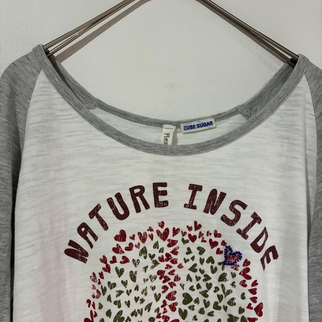 CUBE SUGAR キューブシュガー ハート 長袖Tシャツ M ロンT 薄手 — image 3
