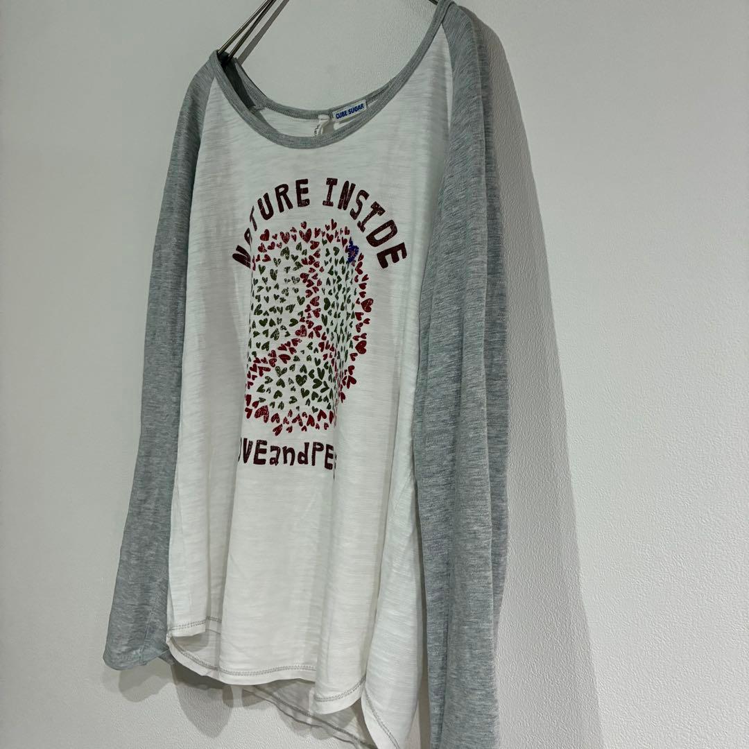 CUBE SUGAR キューブシュガー ハート 長袖Tシャツ M ロンT 薄手 — image 4
