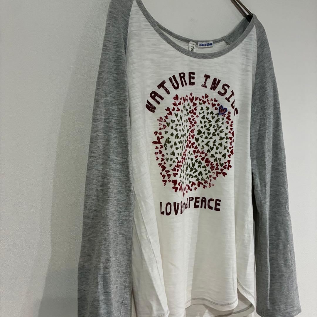 CUBE SUGAR キューブシュガー ハート 長袖Tシャツ M ロンT 薄手 — image 5
