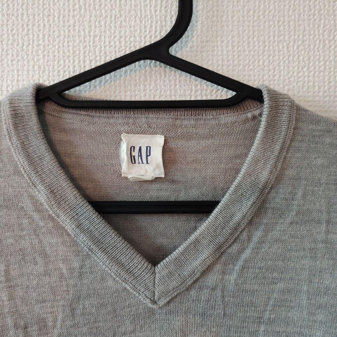 GAP Vネック ニット セーター グレー　S — image 3