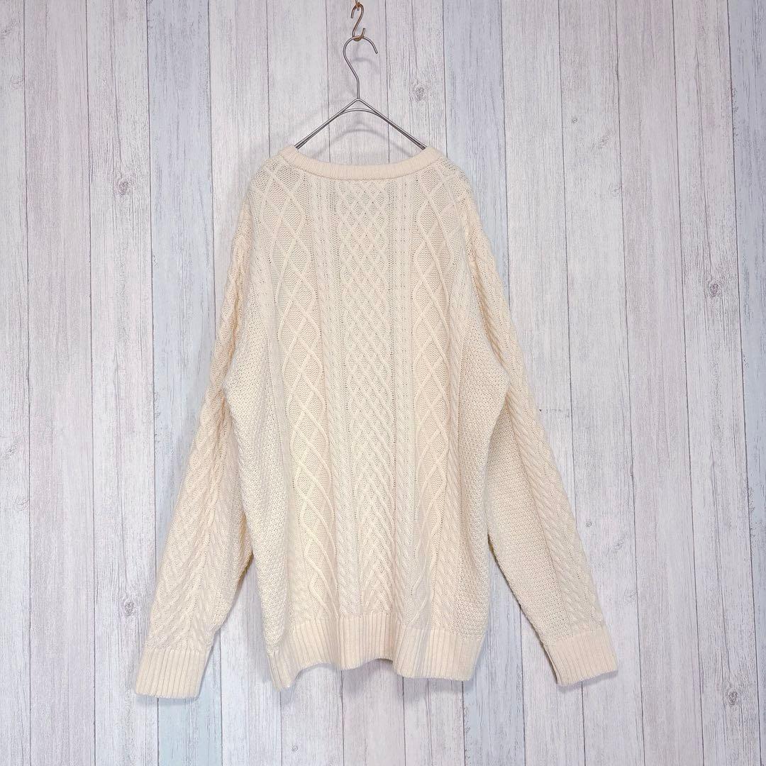 【SPICEISLAND】長袖ニット セーター ケーブル編み クルーネック XL — image 2