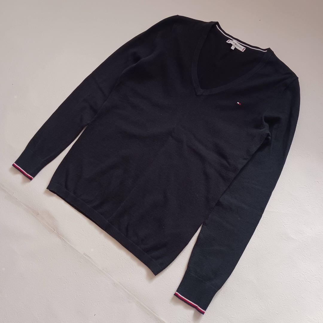 TOMMY HILFIGER トミーヒルフィガー Vネック ニット ネイビー — image 3
