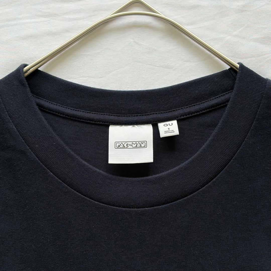 GU PAC-MAN パックマンTシャツ ネイビー S バックプリント ゲームT — image 3