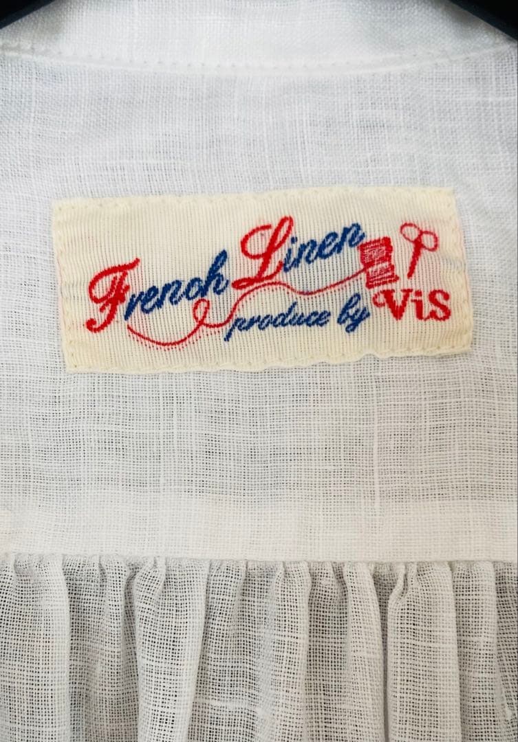 ViS French Linen 七分袖ブラウス ホワイト — image 2