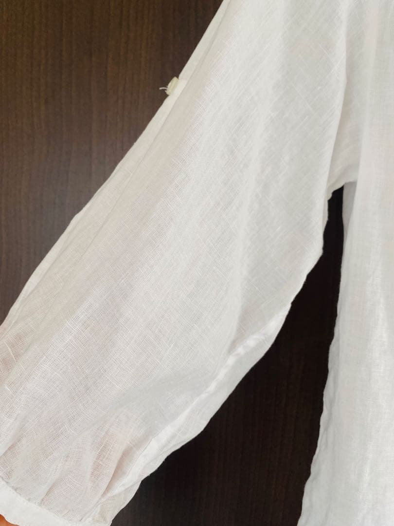 ViS French Linen 七分袖ブラウス ホワイト — image 3