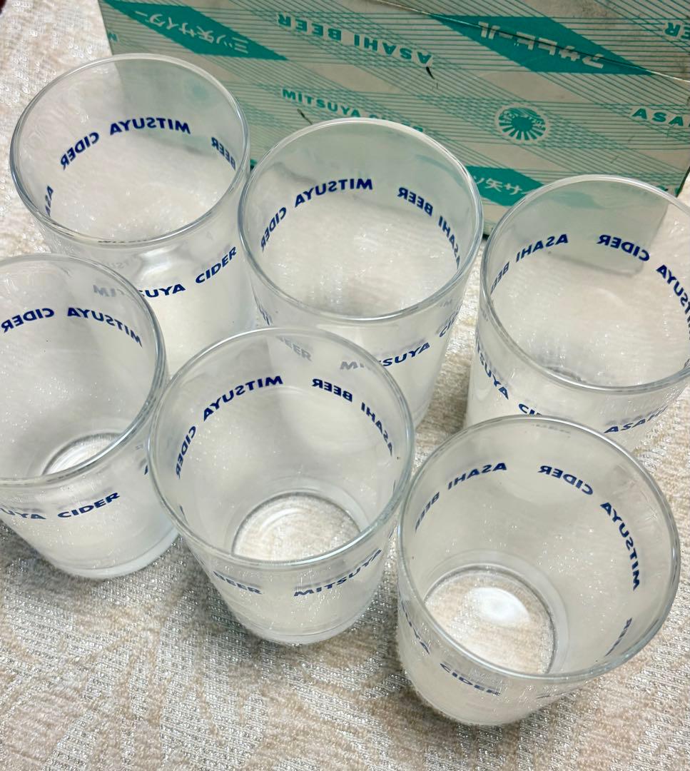 【希少】アサヒ ビール 三ツ矢サイダー グラス昭和レトロ コップ 非売品 レア — image 2