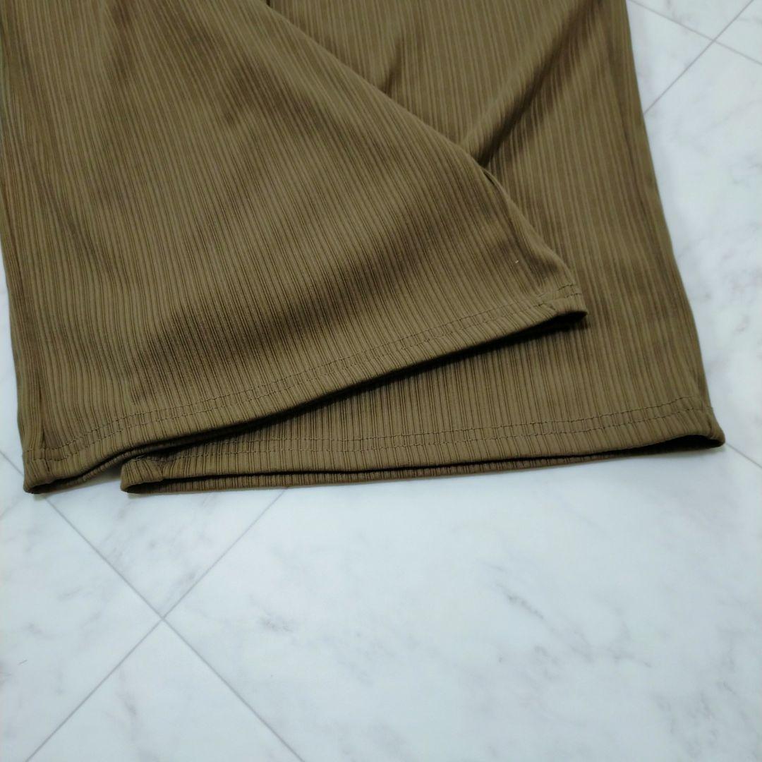 GU ジーユー リブプルオンパンツ ワイドパンツ カーキ XL — image 5