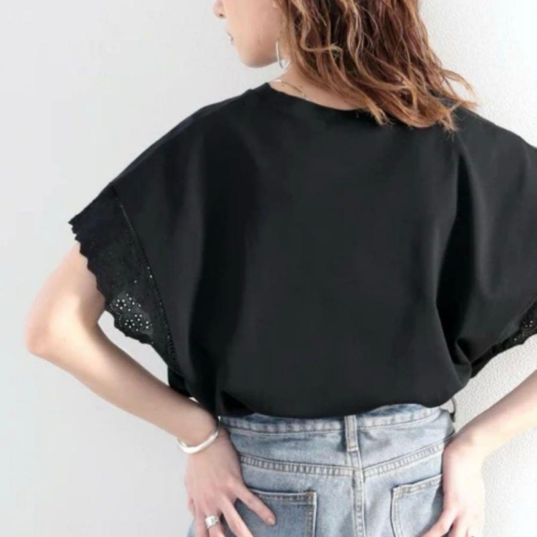 クラシカルエルフ 袖レース フレンチスリーブ Tシャツ 黒 S — image 2