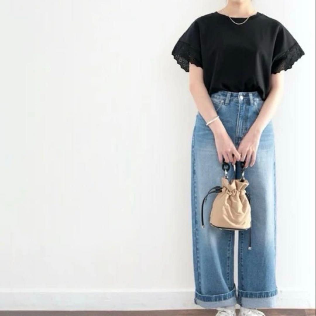 クラシカルエルフ 袖レース フレンチスリーブ Tシャツ 黒 S — image 3