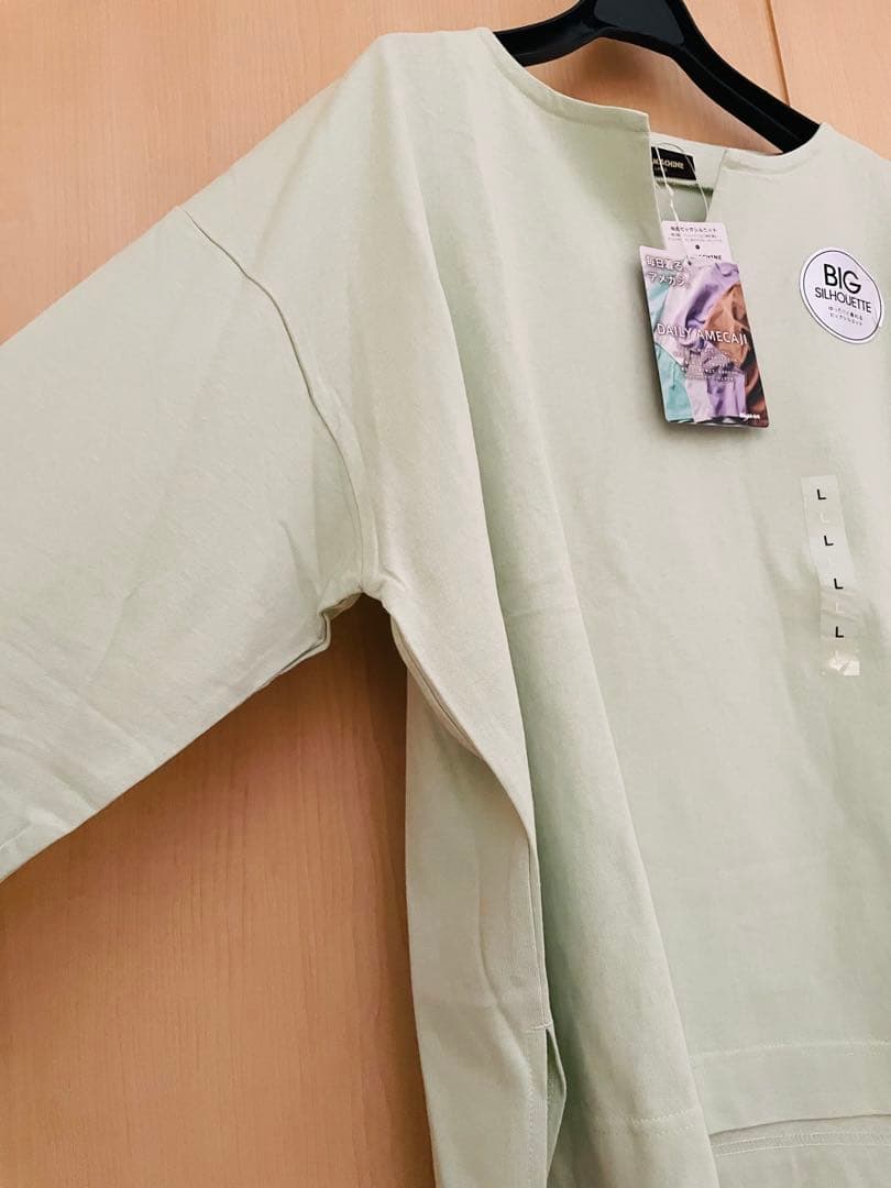 【新品】THE SHOP TK ビッグシルエット カットソー ライトグリーン L — image 2