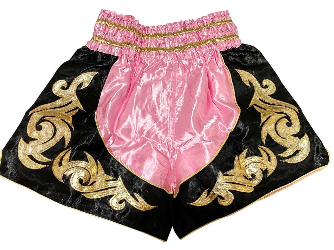 THAI BOXING ムエタイパンツ ピンク×ブラック M キック サテン — image 3