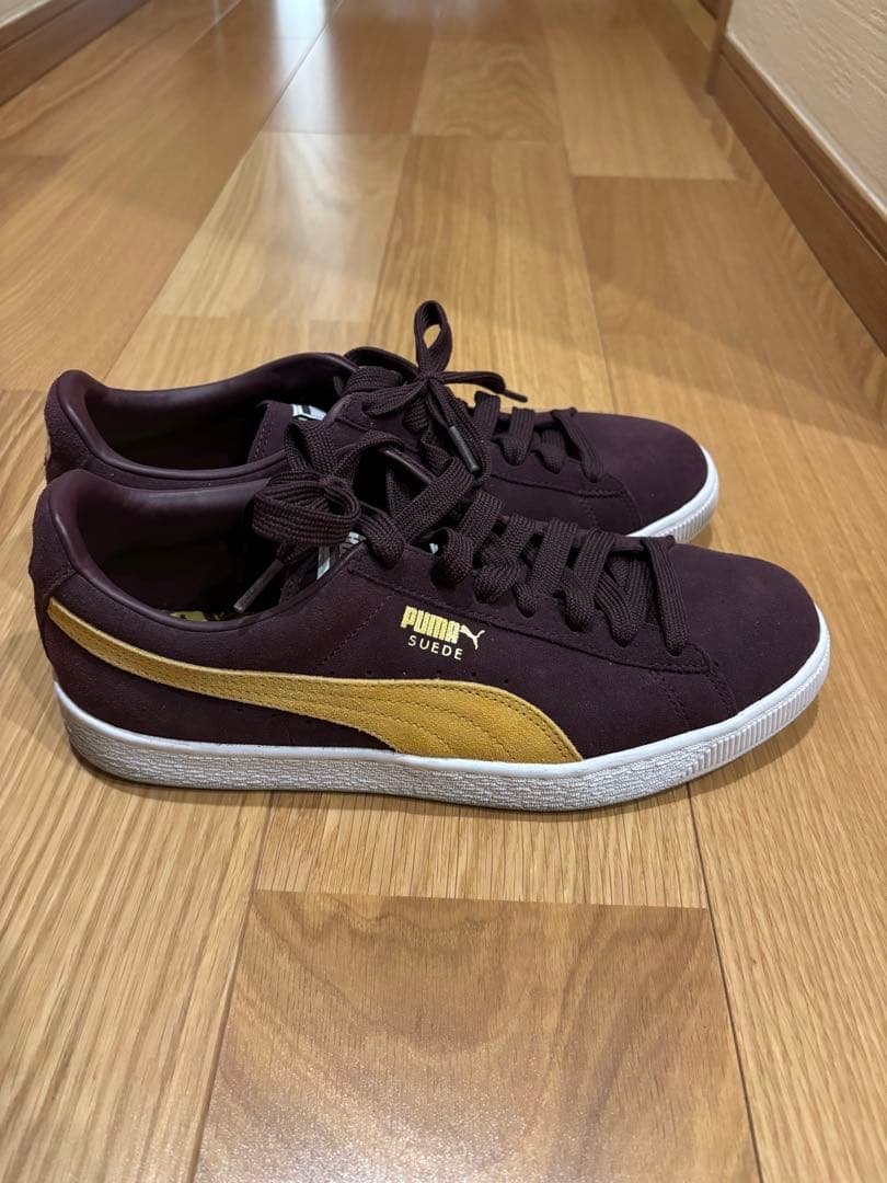 PUMA Suede バーガンディ/イエロー スニーカー — image 3