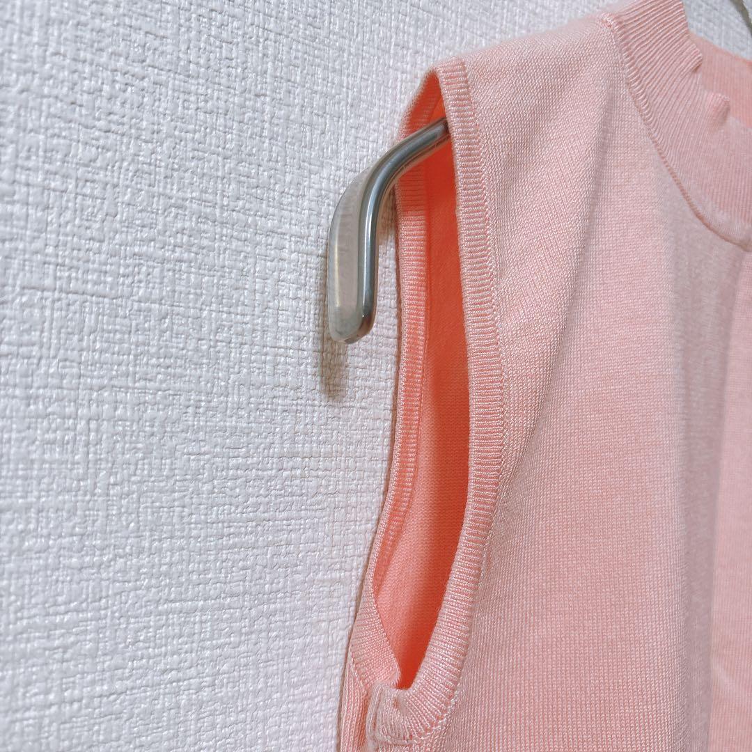 【神戸レタス】モックネックニットセーター ピンク ノースリーブ シンプル 無地 — image 4