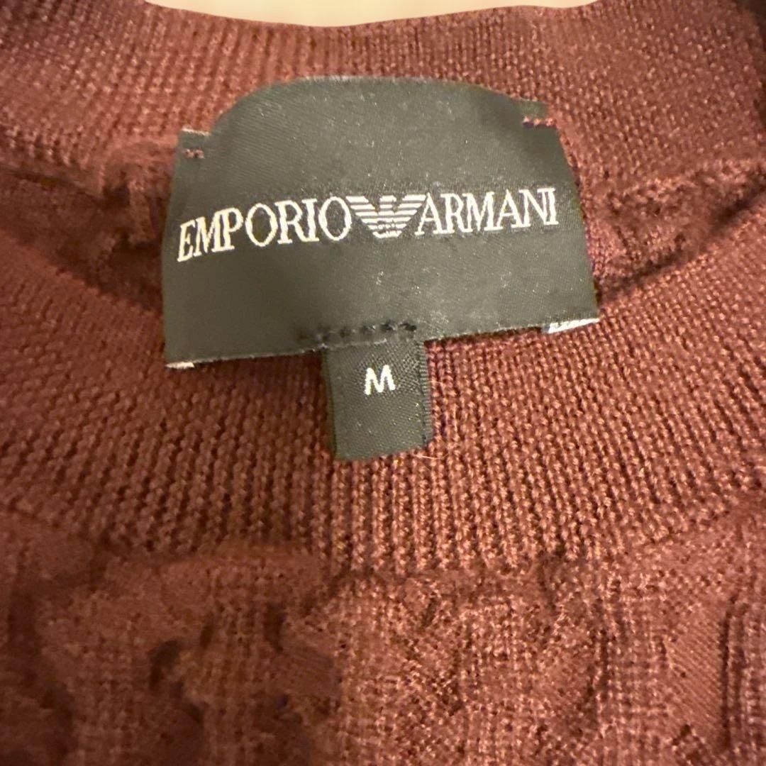 【正規品確認済み】EMPORIO ARMANI バーガンディ セーター M — image 2
