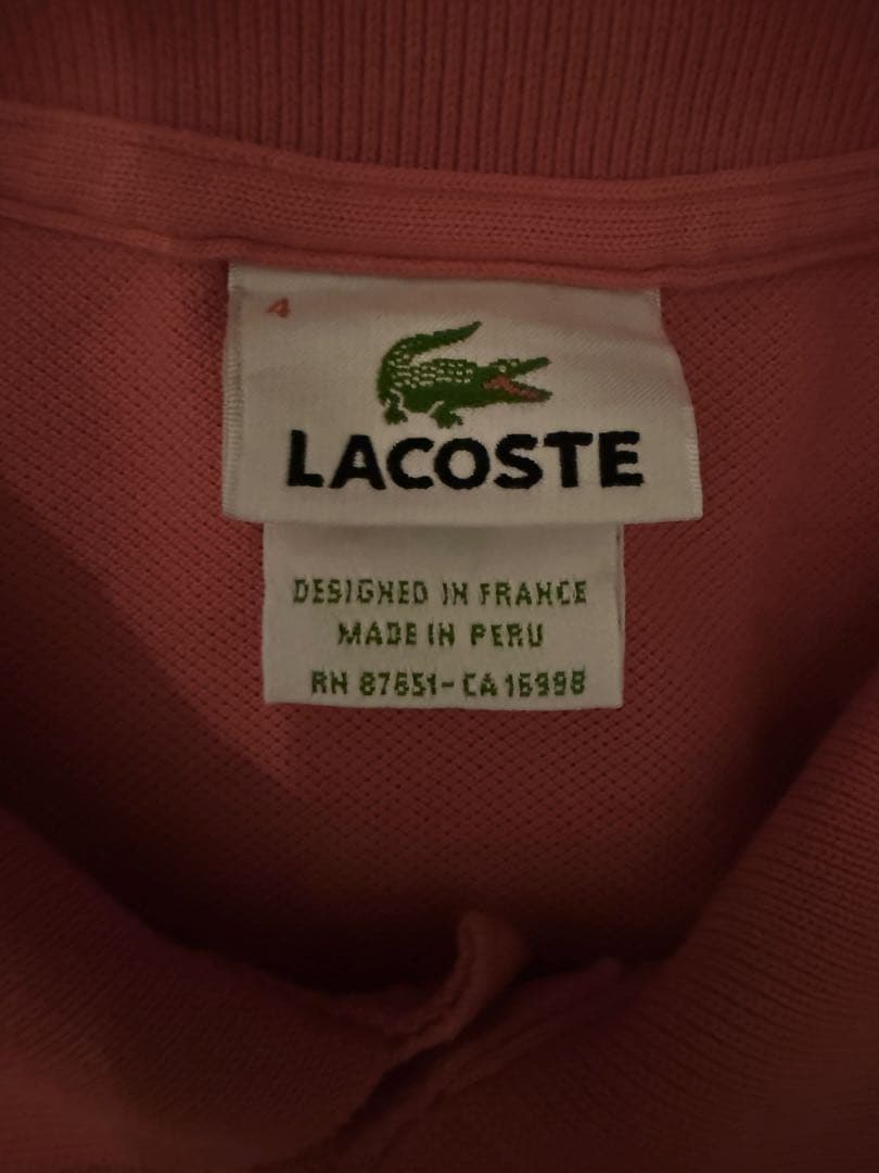 LACOSTE ポロシャツ ピンク 4(M)サイズ — image 3