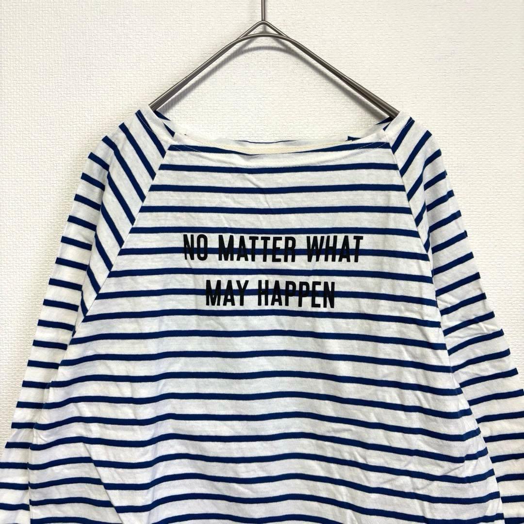 and quarter｜ボーダー長袖カットソー｜日本製✨ネイビー｜ワイドサイズ — image 2