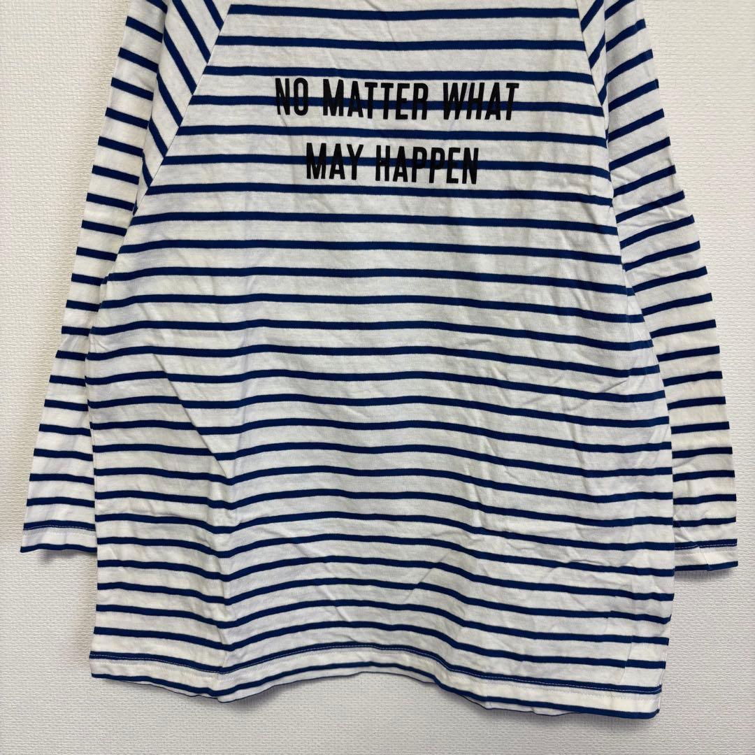 and quarter｜ボーダー長袖カットソー｜日本製✨ネイビー｜ワイドサイズ — image 3
