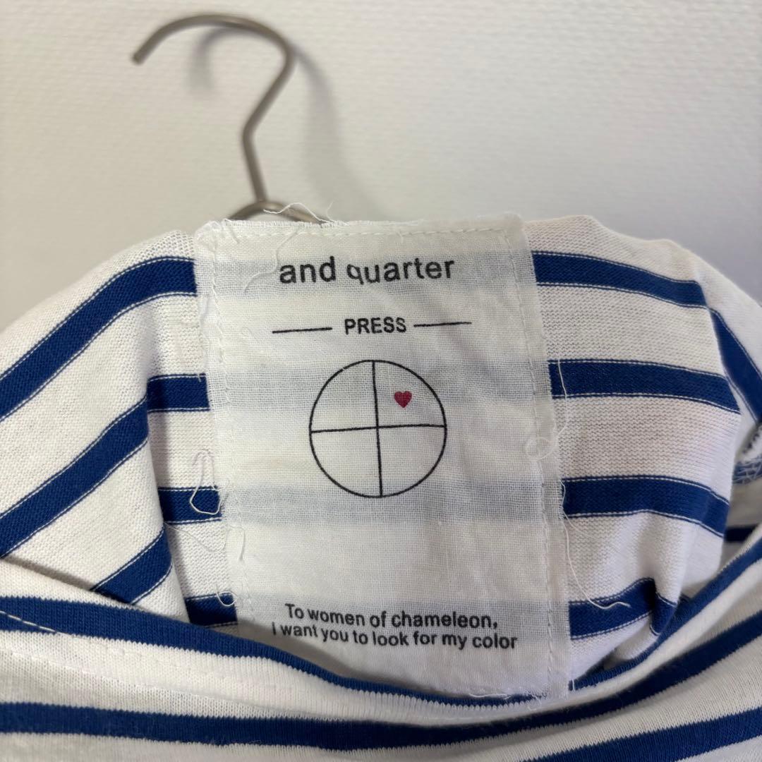and quarter｜ボーダー長袖カットソー｜日本製✨ネイビー｜ワイドサイズ — image 4