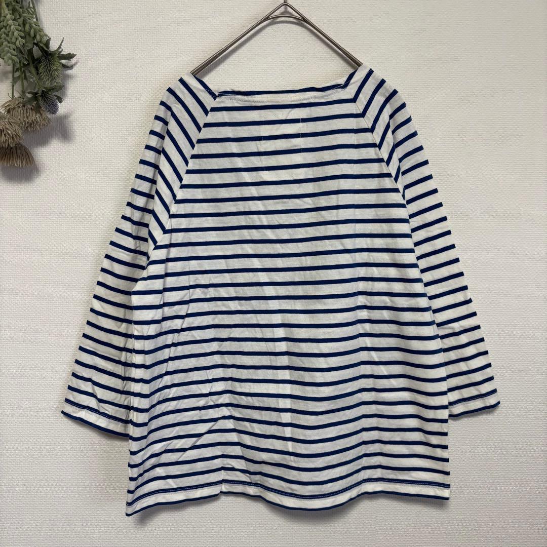 and quarter｜ボーダー長袖カットソー｜日本製✨ネイビー｜ワイドサイズ — image 5