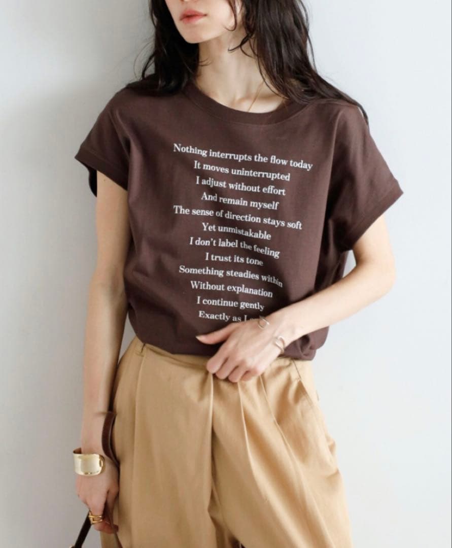汗染み防止】レタリングプリントフレンチスリーブTシャツ✨ — image 4