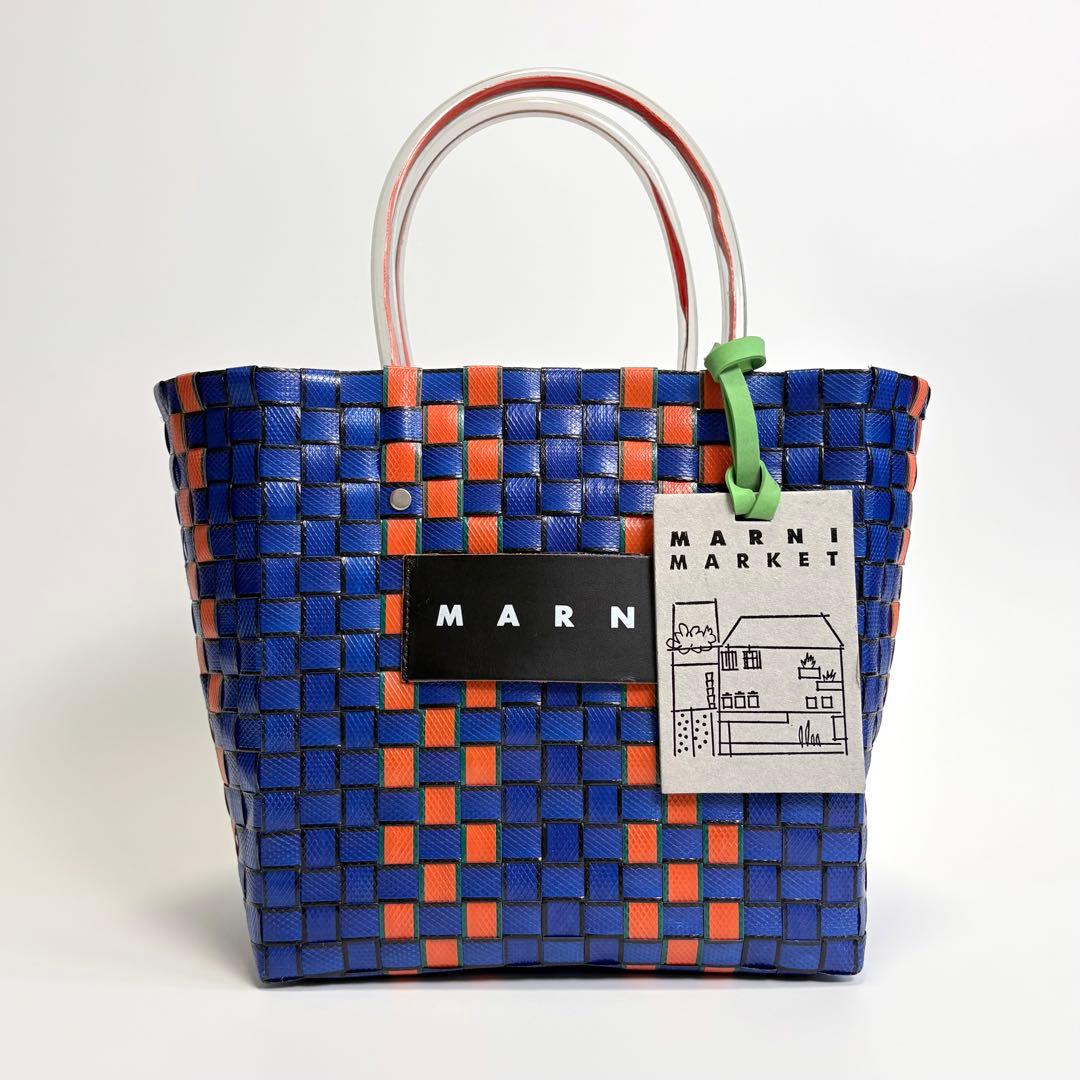 【極美品】MARNI MARKET ピクニック かごバッグ ハンドバッグ ブルー — image 2