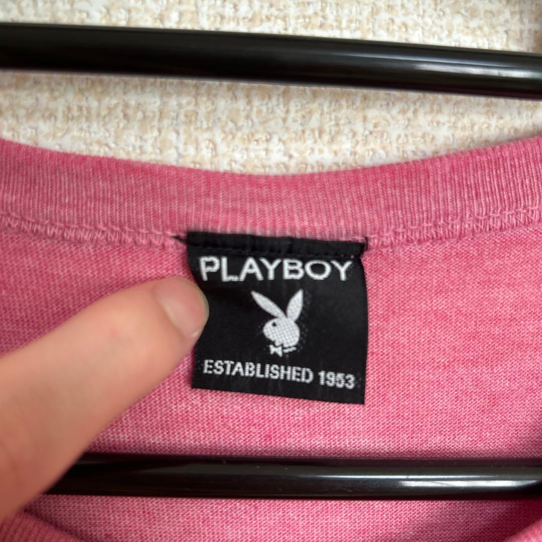 PLAYBOY グラフィックプリント Tシャツ 半袖 ピンク — image 2
