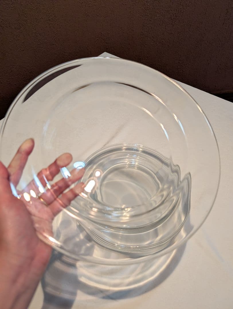 食器　お皿　フレンチ 丸皿　ガラス　2枚セット — image 3