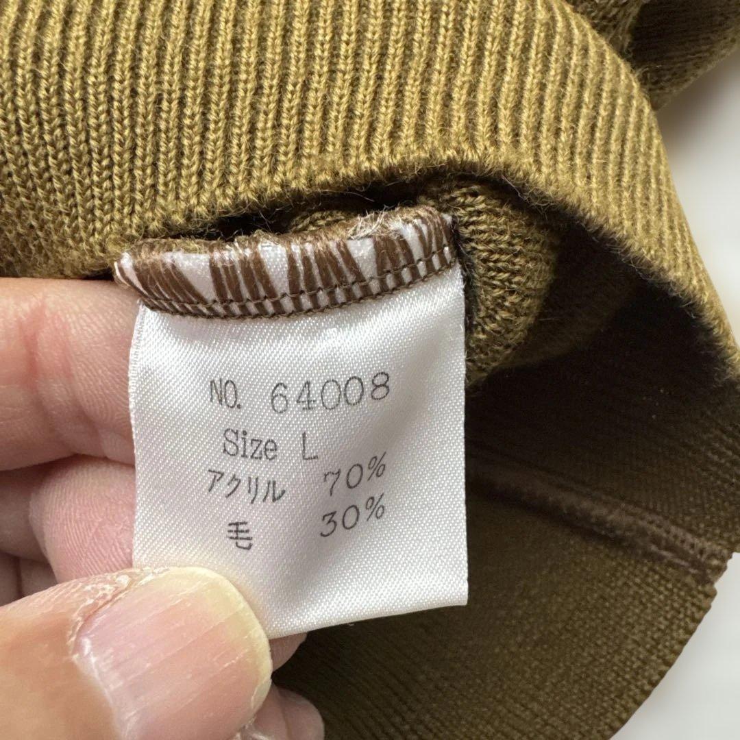 【ヴィンテージ】BONTON ボントン ハーフボタン ニット L マスタード — image 3