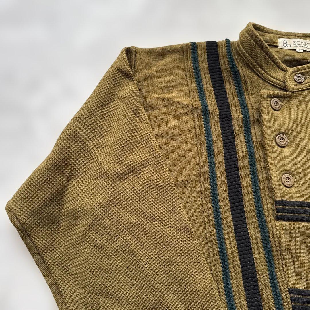 【ヴィンテージ】BONTON ボントン ハーフボタン ニット L マスタード — image 5