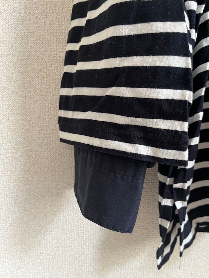 ENFOLD SHIRT LAYERED BORDER PULLOVER — image 3