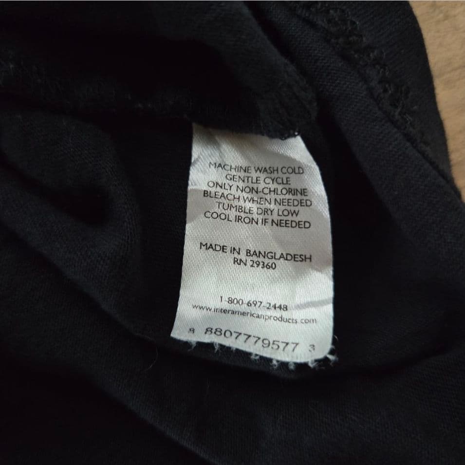 ディップ 無地 トップス Vネック 長袖 XS 黒 綿 インナー デイリー — image 4